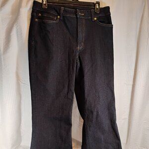 Duluth Trading womens size 10 Long 35" wide bottom pants jeans Made in Indonesia